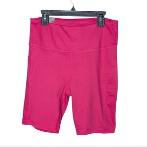 Beverly Hills Polo Club Women's Pink Stretchy Bicycle Shorts Cell Phone Pocket